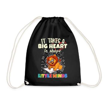 It Takes A Big Heart To Shape Little Minds Teacher - Turnbeutel - Schwarz - Vorne