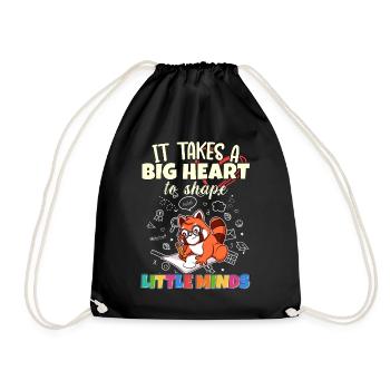 It Takes A Big Heart To Shape Little Minds Teacher - Drawstring Bag - black - Front