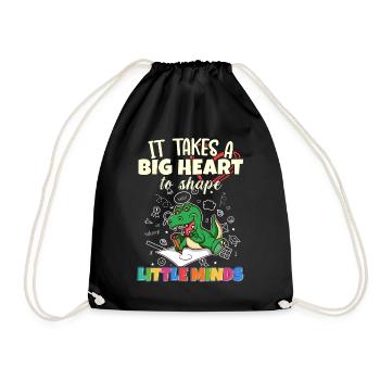It Takes A Big Heart To Shape Little Minds Teacher - Turnbeutel - Schwarz - Vorne