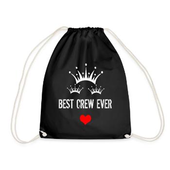 best Crew ever mit Krone und Herz - Turnbeutel - Schwarz - Vorne