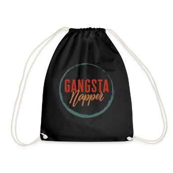 Chemise de sieste, Gangsta Napper Tee, Drôle de sieste - Sac de sport léger - noir - Devant