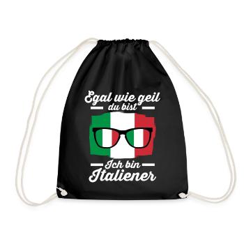 Italia Italiener Italienisches Italien - Turnbeutel - Schwarz - Vorne