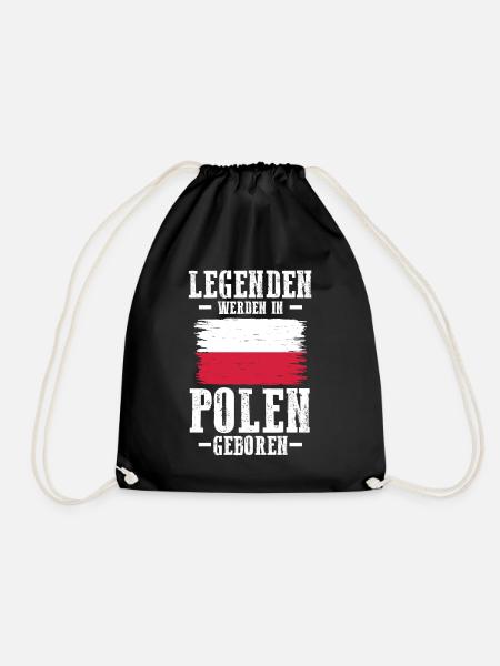 Polska Polen Pole Polnisches - Turnbeutel - Schwarz