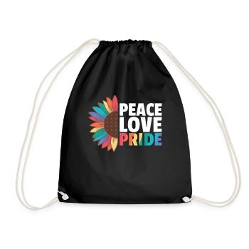 Rainbow Gay Flag Pride LGBTQ sunflower - Turnbeutel - Schwarz - Vorne