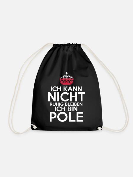 Polska Polen Pole Polnisches - Turnbeutel - Schwarz