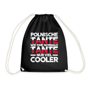 Polska Polin Tante Polen - Turnbeutel - Schwarz - Vorne
