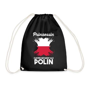 Prinzessin Polska Pole Polnisches Polen - Turnbeutel - Schwarz - Vorne