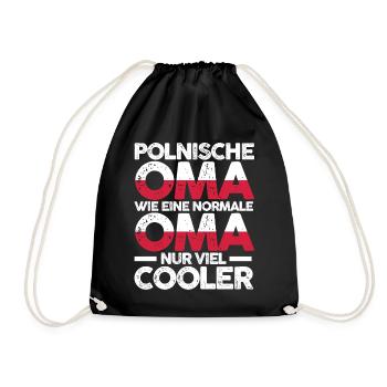 Polska Polin Polenische Oma Polen - Turnbeutel - Schwarz - Vorne
