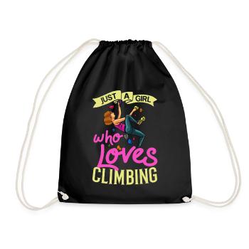 Felsklettern Klettern Indoor Bouldern Mädchen Wand - Turnbeutel - Schwarz - Vorne