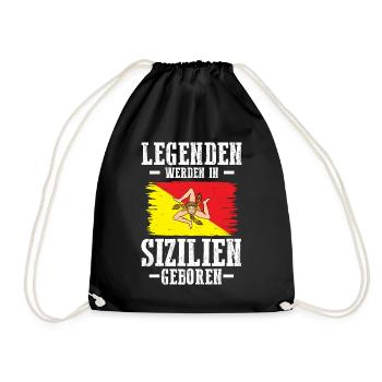 Sicilia Sizilien Sizilianer Sizilianisches - Turnbeutel - Schwarz - Vorne
