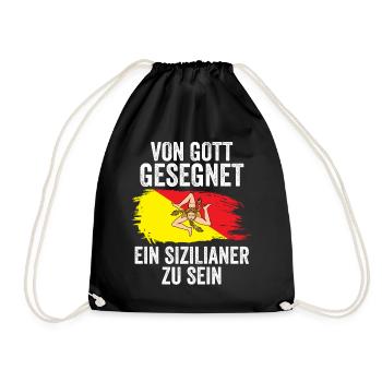 Sicilia Sizilien Sizilianer - Turnbeutel - Schwarz - Vorne