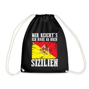 Sicilia Sizilien Sizilianer - Turnbeutel - Schwarz - Vorne