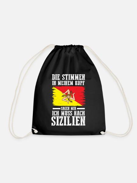 Sicilia Sizilien Sizilianer Sizilianisches - Turnbeutel - Schwarz