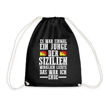 Sicilia Sizilien Sizilianer Sizilianisches - Turnbeutel - Schwarz - Vorne