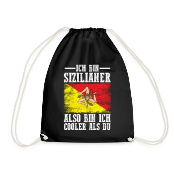 Sicilia Sizilien Sizilianer Sizilianisches - Turnbeutel - Schwarz - Vorne
