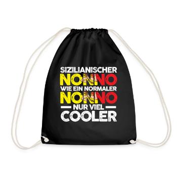 Sicilia Nonno Sizilienischer Opa Sizilianer Sizili - Turnbeutel - Schwarz - Vorne