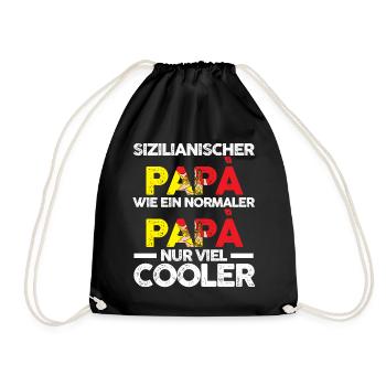 Sizilienischer Papa Sicilia Vater Sizilianer Sizil - Turnbeutel - Schwarz - Vorne