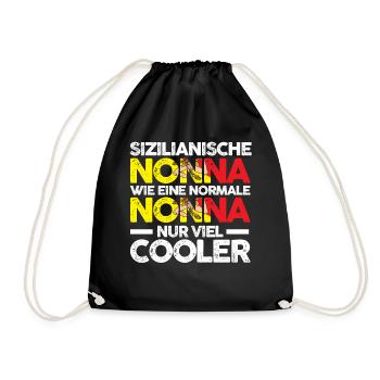 Sicilia Nonna Sizilienische Oma Sizilien - Turnbeutel - Schwarz - Vorne