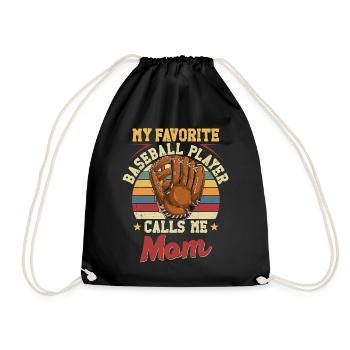 Baseball Fan Mom Mother Vintage - Turnbeutel - Schwarz - Vorne