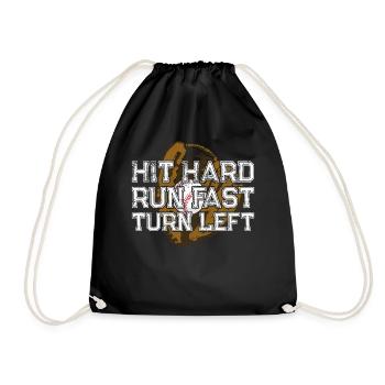 Baseball Fan Vintage Hit Hard Run - Turnbeutel - Schwarz - Vorne