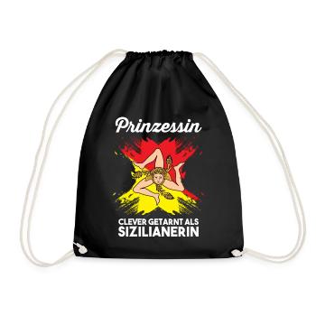 Prinzessin Sicilia Sizilianer Sizilianisches Sizil - Turnbeutel - Schwarz - Vorne