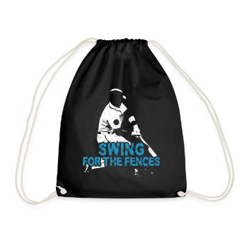 Baseball Fan Vintage Batter Swing - Turnbeutel - Schwarz - Vorne