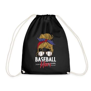 Baseball Fan Mom Mother Sun - Turnbeutel - Schwarz - Vorne