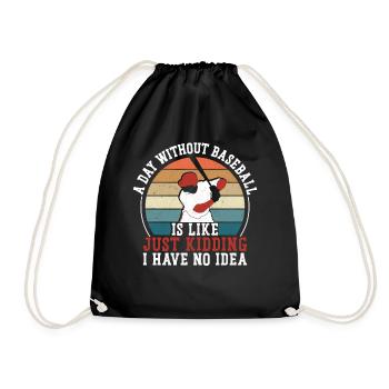 Baseball Fan Vintage Retro Batter - Turnbeutel - Schwarz - Vorne