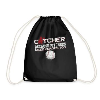 Baseball Fan Catcher Vintage - Turnbeutel - Schwarz - Vorne
