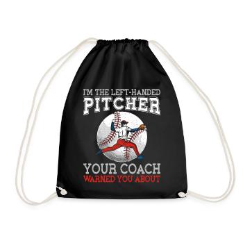Baseball Fan Pitcher Vintage I'm - Turnbeutel - Schwarz - Vorne