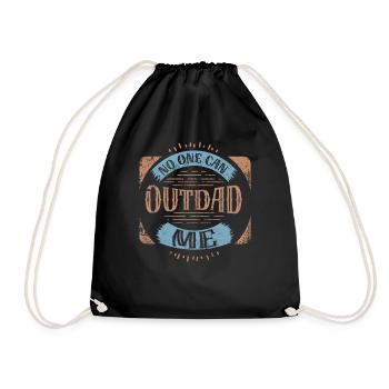 Father's Day Father Day Papa Father Daddy Sayings - Drawstring Bag - black - Front