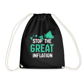 The Great Inflation Stop Stagflation Humor - Drawstring Bag - black - Front