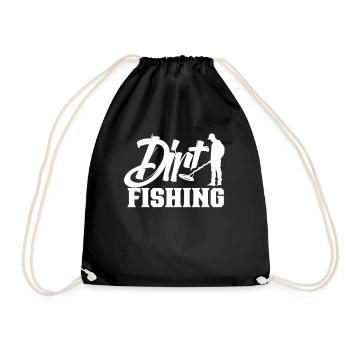 Dirt Fishing Metalldetektion Metal Detecting - Turnbeutel - Schwarz - Vorne