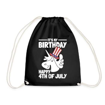 It's My Birthday Happy 4th Of July Birthday Party - Turnbeutel - Schwarz - Vorne