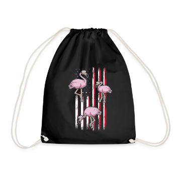 Drapeau patriotique Flamant des États-Unis 4 juillet Flamant rose - Sac de sport léger - noir - Devant