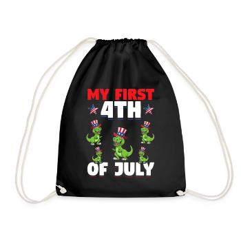Patriotic Dino Patriotic Dinosaur My First 4th Of - Turnbeutel - Schwarz - Vorne