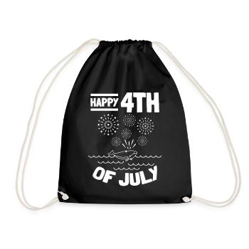 Happy 4th Of July Whale American 4th Of July - Turnbeutel - Schwarz - Vorne
