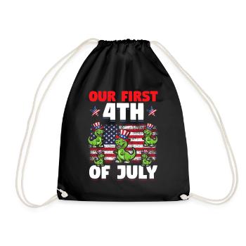 Patriotic Dino Notre Premier 4 Juillet Patriotique - Sac de sport léger - noir - Devant