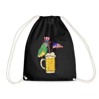 Parrot Bird 4 juillet Fête patriotique Parrot - Sac de sport léger - noir - Devant