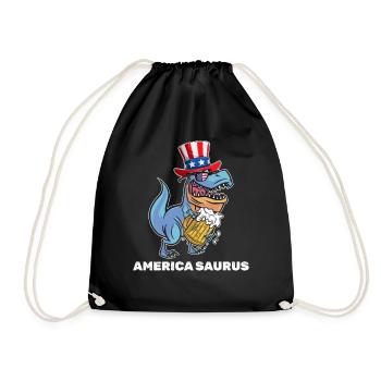 America Saurus Party Dino Patriotic 4th Of July - Turnbeutel - Schwarz - Vorne