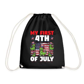 Patriotic Dino Mon premier 4 juillet Patriotique - Sac de sport léger - noir - Devant