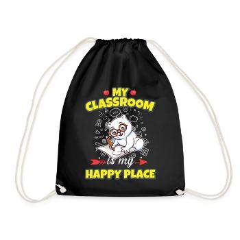 My Classroom Is My Happy Place Elementary Teacher - Turnbeutel - Schwarz - Vorne
