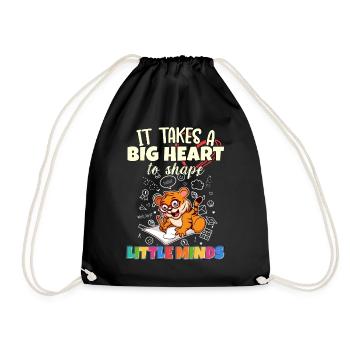 It Takes A Big Heart To Shape Little Minds Teacher - Turnbeutel - Schwarz - Vorne