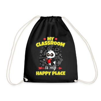 My Classroom Is My Happy Place Elementary Teacher - Turnbeutel - Schwarz - Vorne