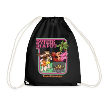 Dynos In A Pot - Tastes Like Chicken - Dinosaurs - Drawstring Bag - black - Front