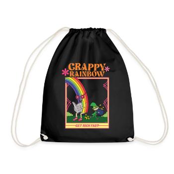 Crappy Rainbow - Devenez riche rapidement - Leprechaun - Sac de sport léger - noir - Devant