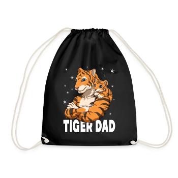 Tiger Dad Tiger Papa und Baby Papa Vatertag - Turnbeutel - Schwarz - Vorne