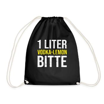 Mallorca Vodka Lemon Spruch - Turnbeutel - Schwarz - Vorne