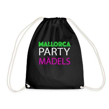 Mallorca Party Mädels - Turnbeutel - Schwarz - Vorne