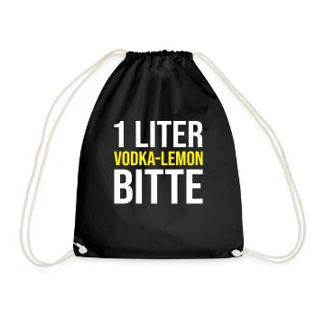 Mallorca Vodka Lemon Spruch - Turnbeutel - Schwarz - Vorne